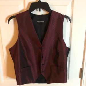 Lady Edwards, vest, boys, size M, burg/black front, all black back, chic design